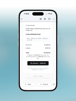 Invoice screen phone mockup